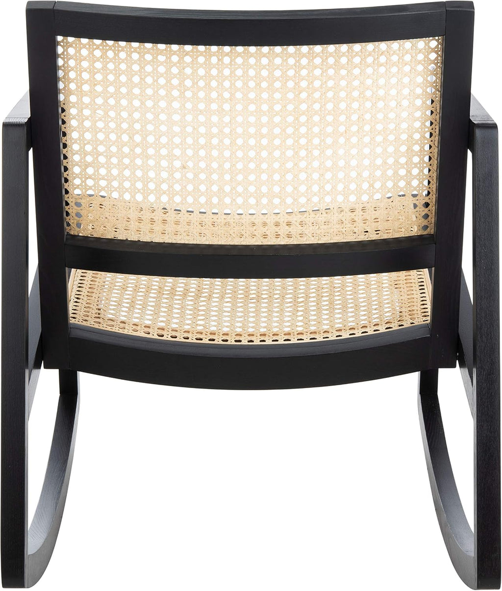 Safavieh Couture Perth Black and Natural Rattan Rocking Chair
