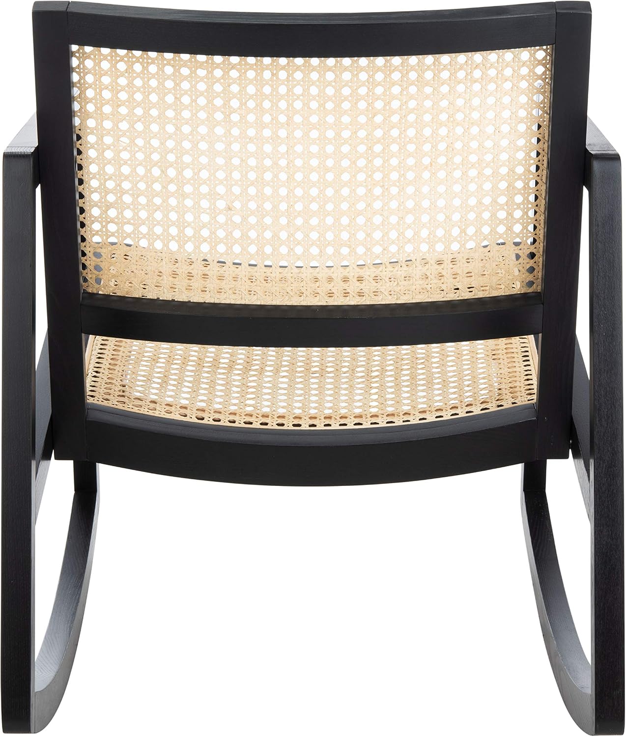 Safavieh Couture Perth Black and Natural Rattan Rocking Chair