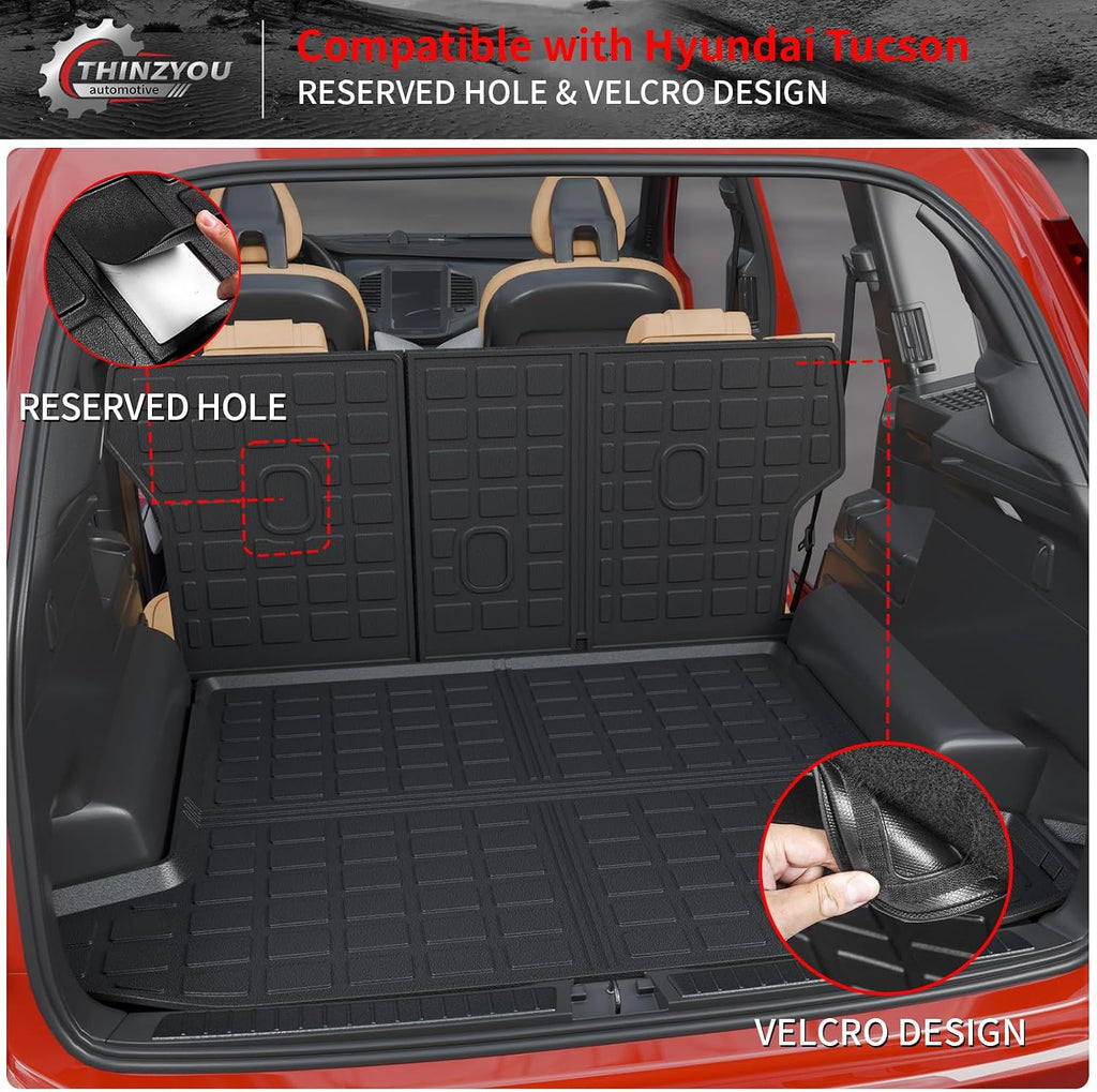 Floor Mats Compatible with 2022-2025 2026 Hyundai Tucson Trunk Mat Cargo Liner Cargo Mat TPE All Weather Back Seat Cover Protector 2024 Tucson Accessories(Floor Mats+Backrest Mats+Trunk Mat)