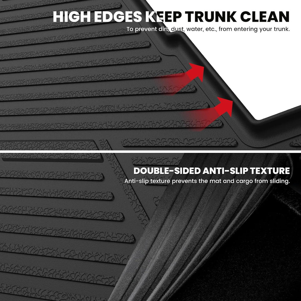 LASFIT Trunk Mat for Chevrolet Chevy Impala 2014-2020 (Not Fit Equipped with The Auto Stop/Start System), All Weather TPE Custom Fit Cargo Mat Trunk Liner for Chevy Impala Accessories, Black
