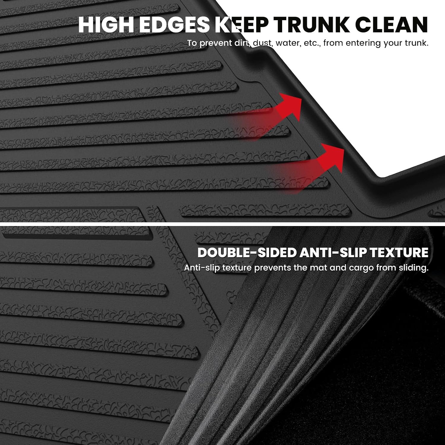 LASFIT Trunk Mat for Chevrolet Chevy Impala 2014-2020 (Not Fit Equipped with The Auto Stop/Start System), All Weather TPE Custom Fit Cargo Mat Trunk Liner for Chevy Impala Accessories, Black
