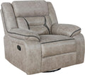 Coaster Home Furnishings - Greer - Leatherette Upholstered Swivel Glider Recliner Chair with Pocket Coil Cushions - Living Room - 41-Inch - Taupe - 651353