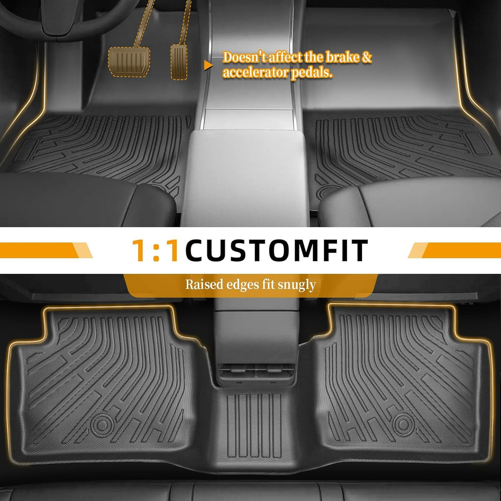 Floor Mats for Chrysler Pacifica 2017 2018 2019-2025, for Voyager 2020-2025(ONLY Gas), 7/8 Seaters,TPE All Weather Protection Custom Fit Floor Mats & Seatback Mat & Cargo