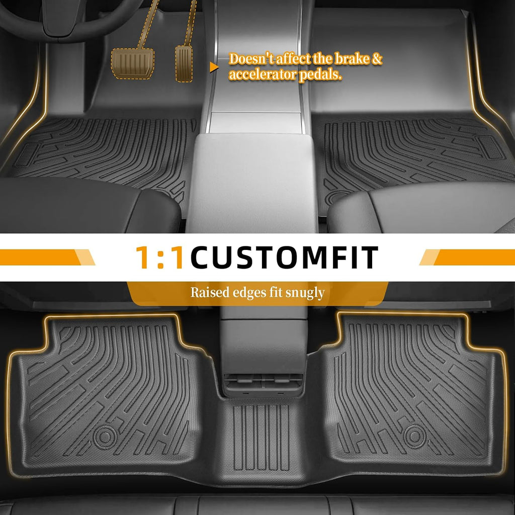 Floor Mats for Toyota Camry 2002 2003 2004 2005 2006, Camry Floor Mats ONLY Sedan, TPE Non-Slip Waterproof Summer Winter, Front & Rear Row & Cargo