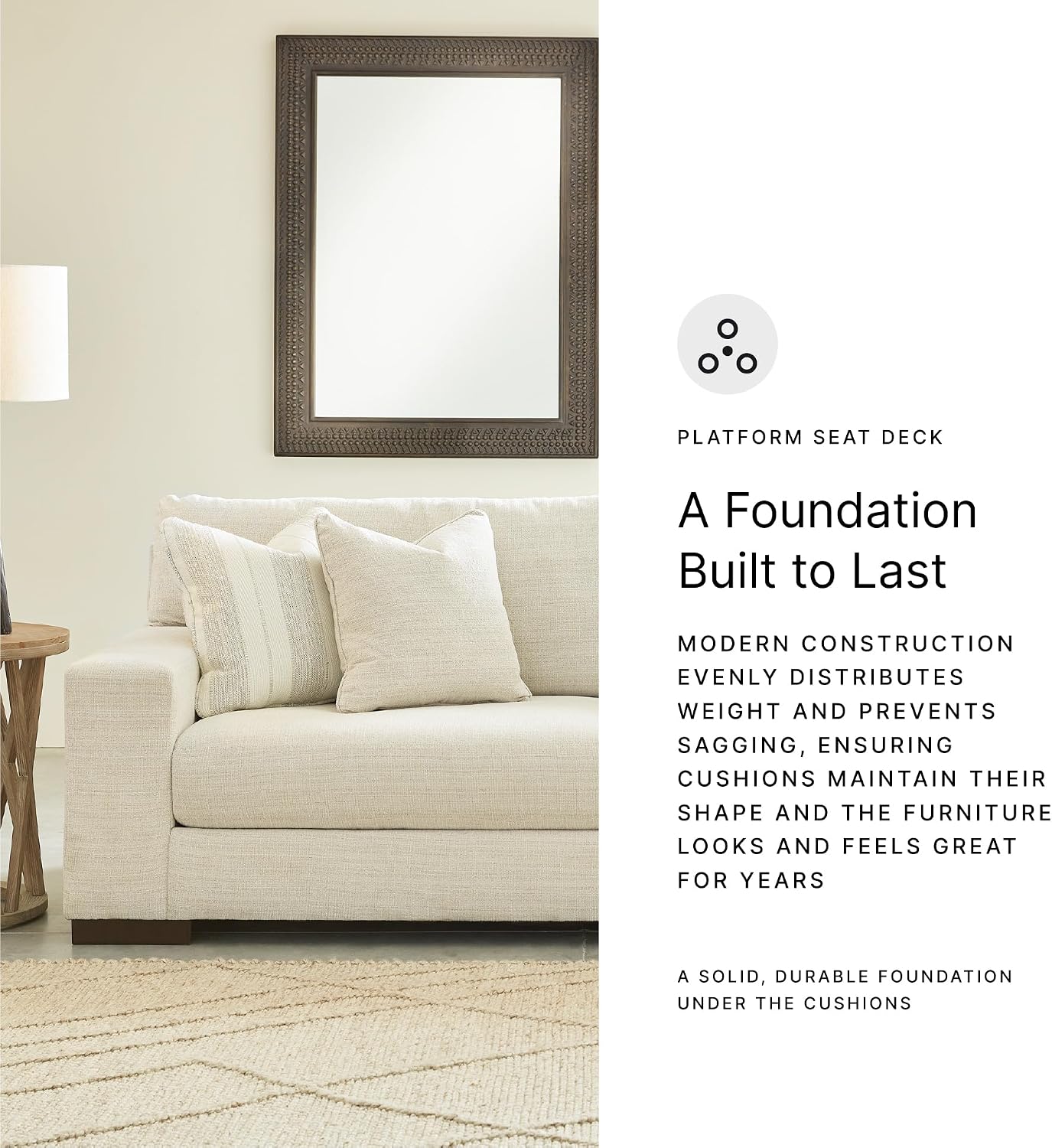 Signature Design by Ashley Maggie Contemporary Upholstered Sofa with Accent Pillows, Off-White