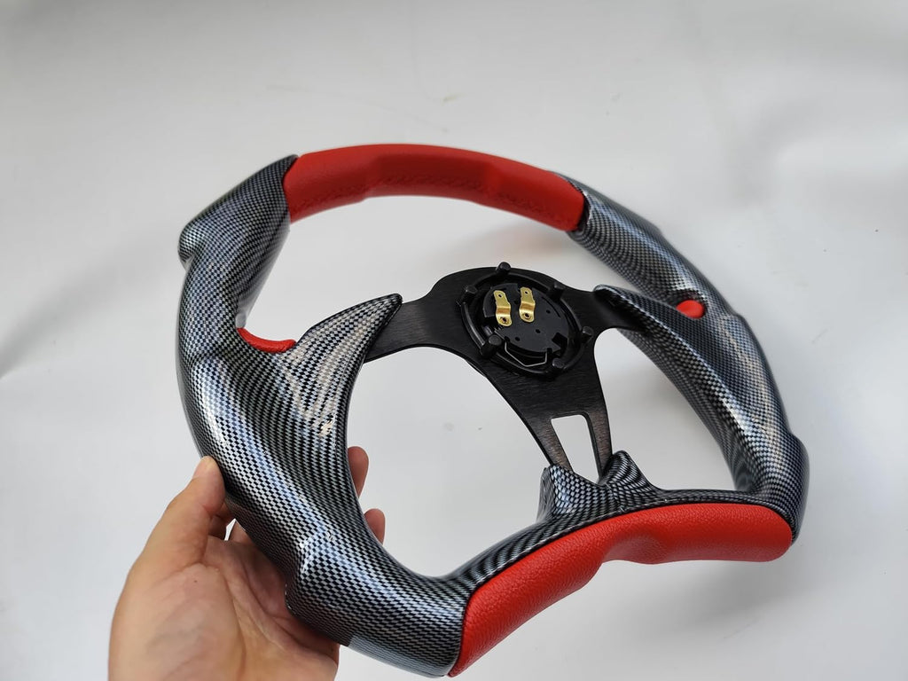 14-inch 350mm Red + Black Steering Wheel for Polaris Slingshot RZR 800 1000 UTV ATV Boat Golf Cart - Universal Fit No Quick Release or Adapter