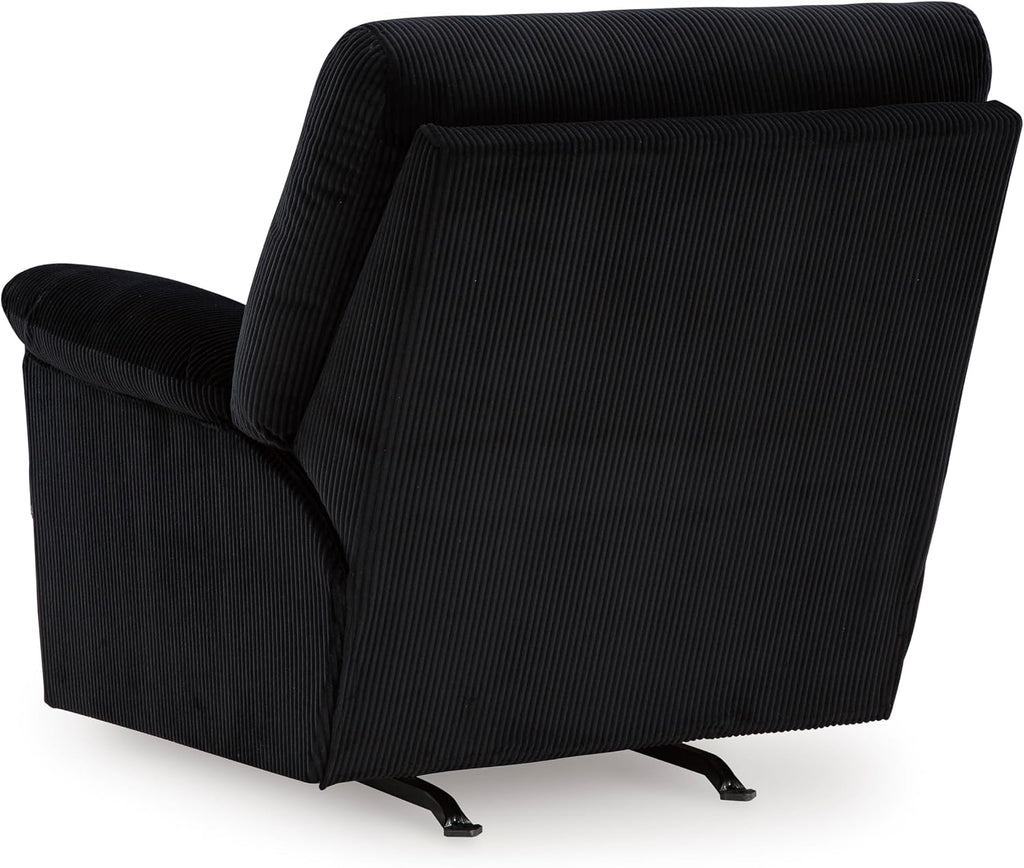 Signature Design by Ashley SimpleJoy Casual Manual Rocker Recliner with Pillow-Top Arms, Black