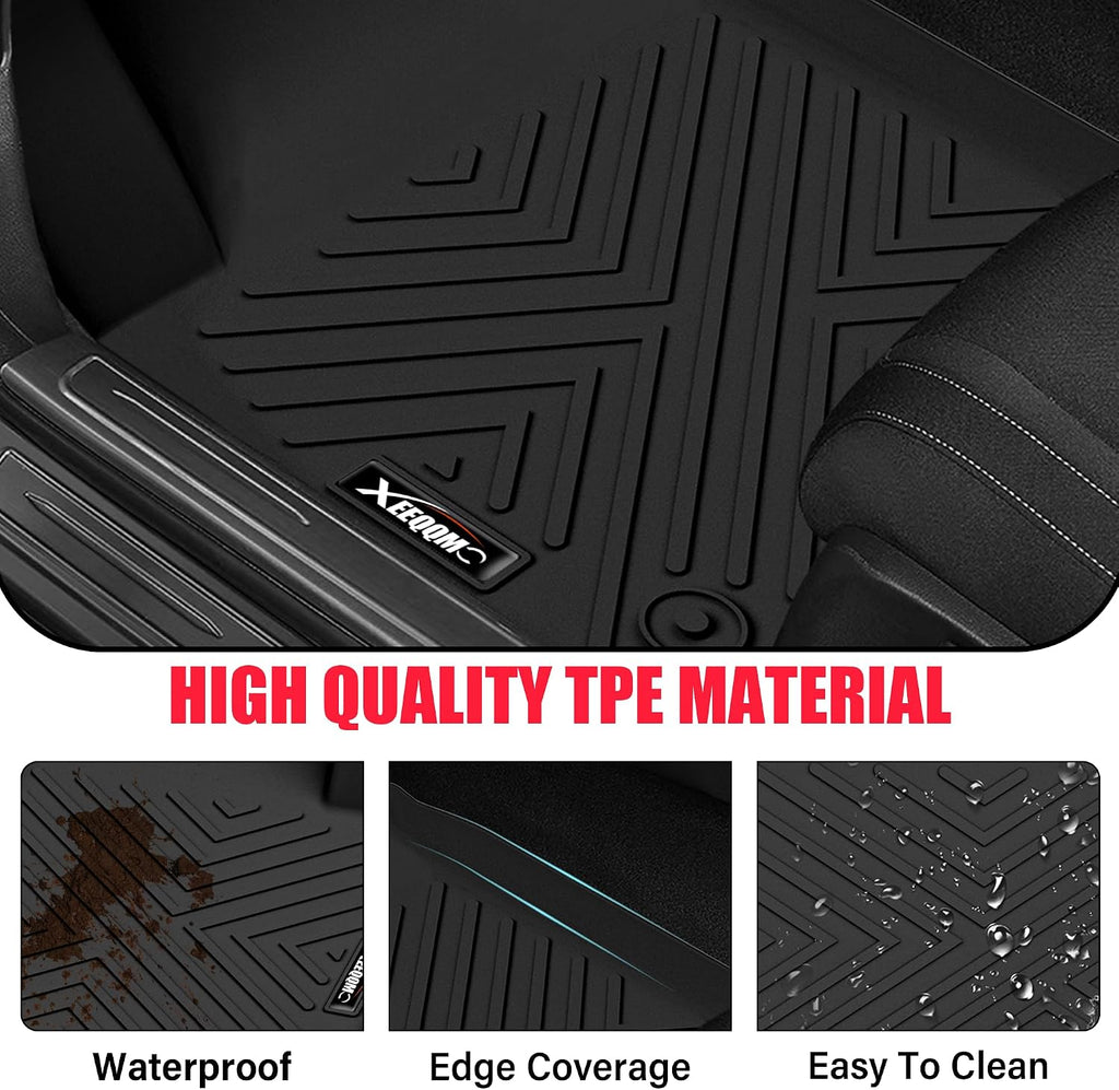 Floor Mats & Trunk Mat for 2026 2016-2025 Dodge Durango 7 Seats with 3rd Row Backrest Mat All Weather TPE Protection 3 Rows Car Floor Liners Full Set with Cargo Liners