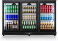 COTLIN Wine and Beverage Refrigerator, Back Bar Cooler with Low-E Glass and Auto Defrost, 3 Door Commercial Under Counter Fridge for Beer, Wine, Soda, Triple Fan Cooling, ETL and NSF, 11.45 Cu.Ft