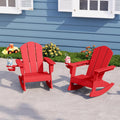 WestinTrends Malibu Outdoor HDPE Plastic Preschool Toddler Classic Adirondack Rocking Chairs (Set of 2), Red