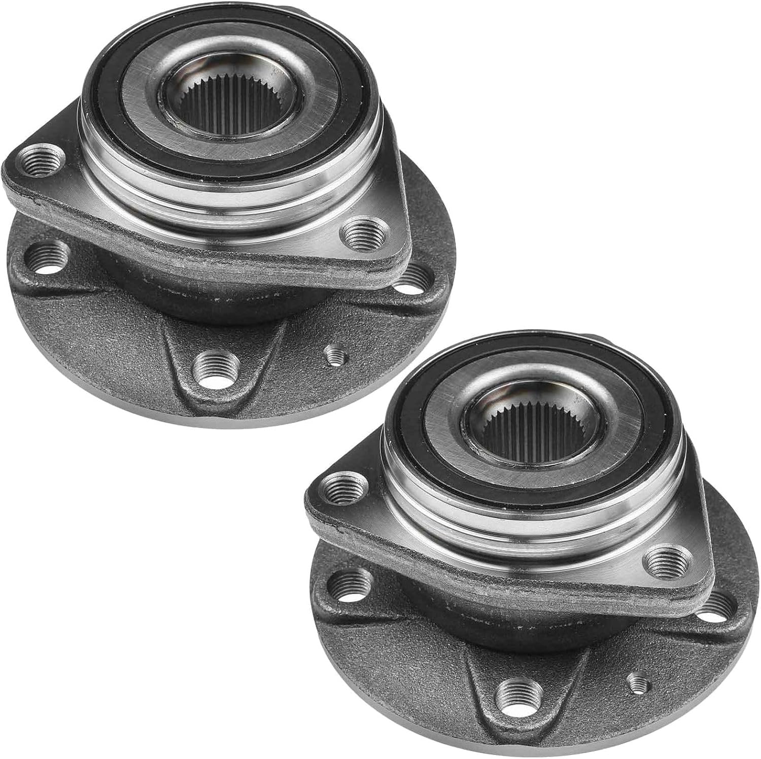 2pcs Left & Right Wheel Hub Bearing Assembly 3-Flange Bolt Hole Qty 5-Wheel Stud Qty for VW,for Audi