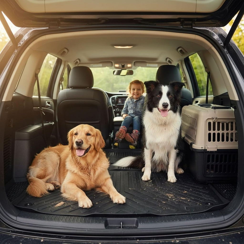 Floor Mats & Cargo Liner fits Toyota Yaris 2013-2020 Hatchback, Custom Fit All-Weather TPE Floor Liners, 3D Laser Measured, Waterproof, Durable, Black (Front, Rear & Cargo Set)