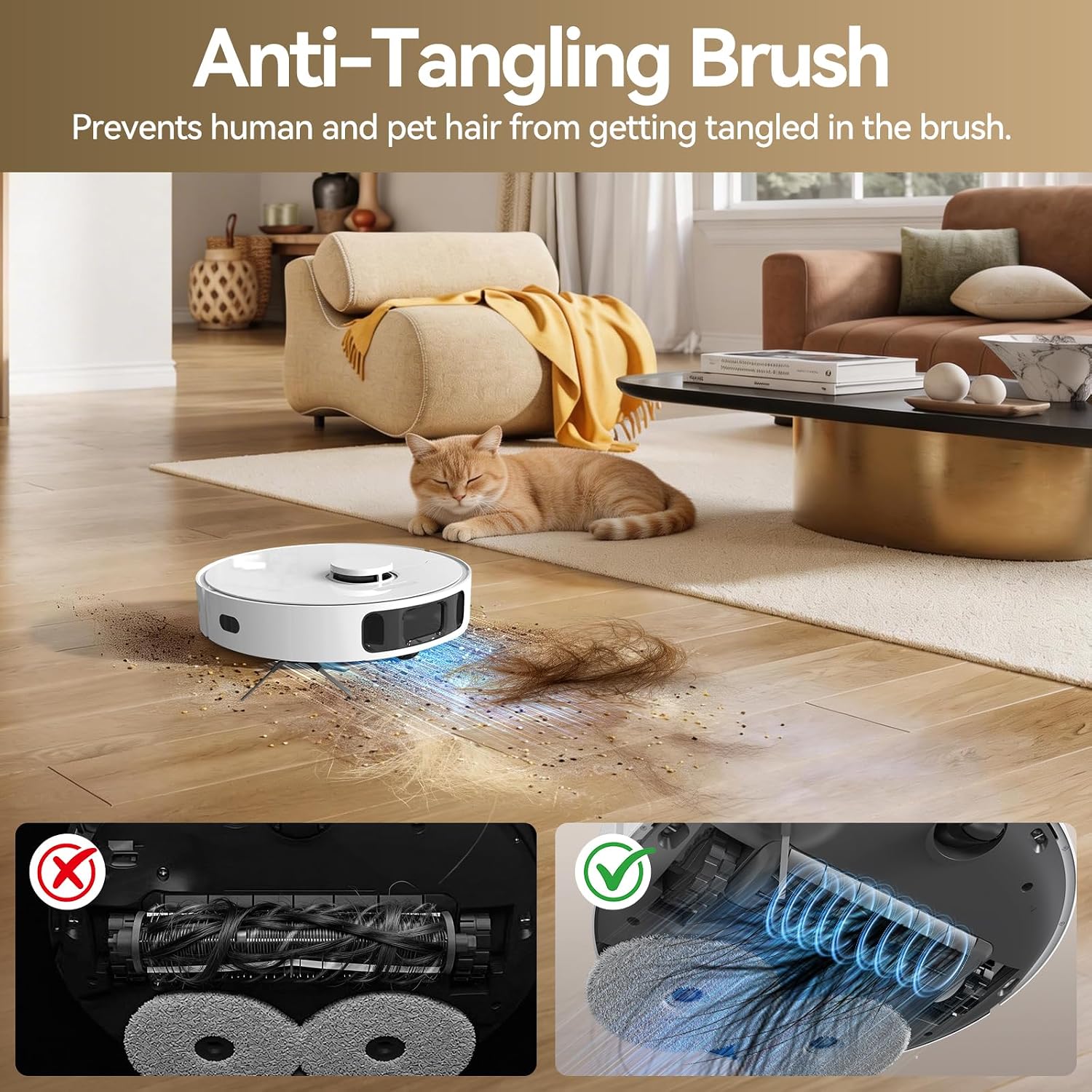 DREAME Govac 401 Robot Vacuum and Mop Combo, 100 Days Self-Emptying Robotic Vacuum, 15,000Pa Suction, Auto Mop Wash & Heat Dry, 10.5mm Auto-Lift Robot Vacuum Cleaner for Pet Hair/Carpet/Hard Floor