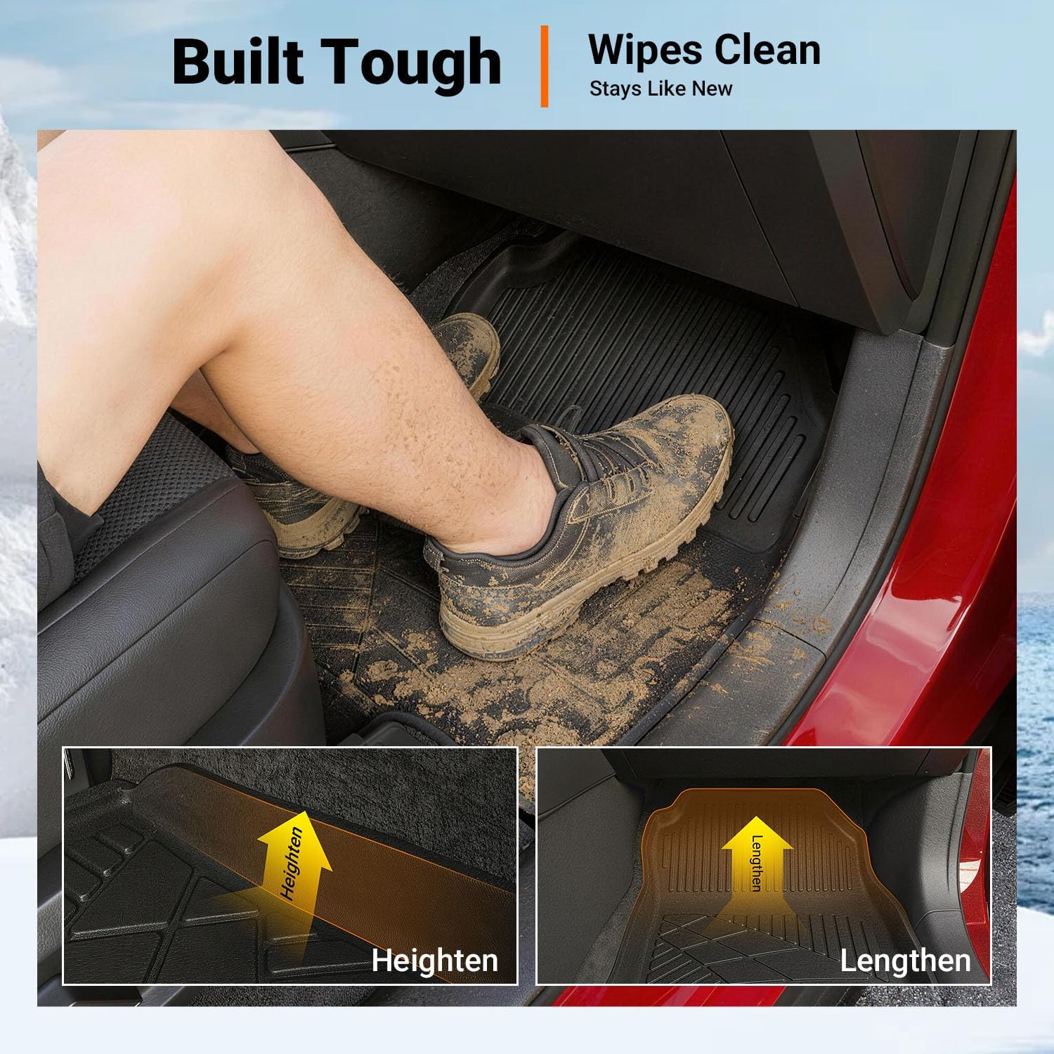 powoq Floor Mat Compatible with 2026 Toyota RAV4 Floor Liner (NOT for PHEV/Subwoofer) TPE Backrest Trunk Mat Replacement for 2026 Toyota RAV4 Accessories (Trunk Mat+Backrest Mat+Floor Mats)