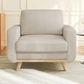 Vesgantti 38.5' Accent Chair Light Gray, Comfy Corduroy Single Sofa Seat with Spring Cushion, Upholstered Armchair with Deep Seat, Reading Chair for Adults, Modern Sofa for Living Room, Bedroom