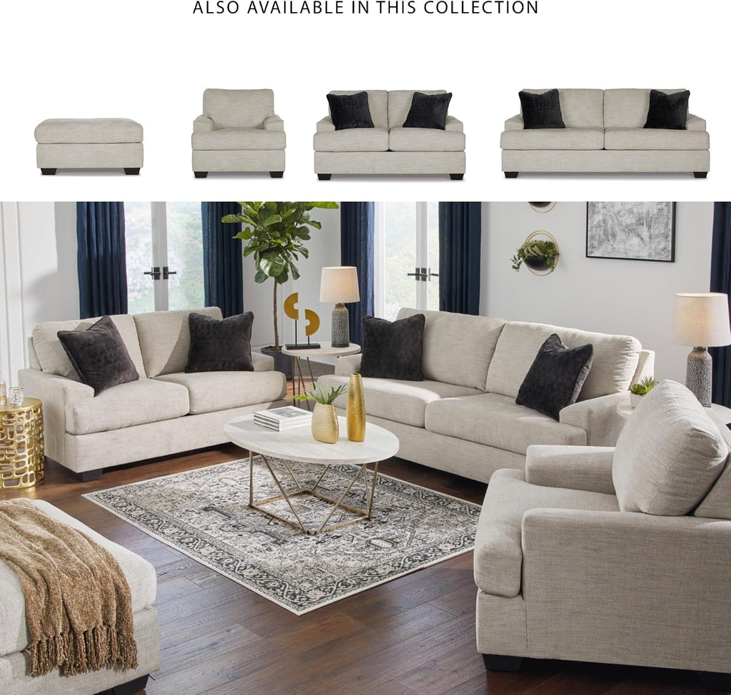 Signature Design by Ashley Vayda Contemporary Loveseat for Living Room, Beige