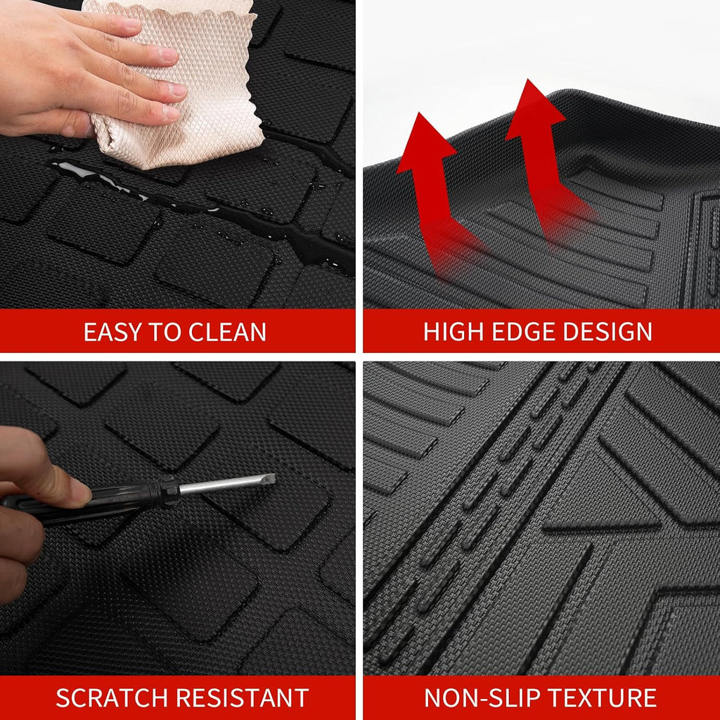 Floor Mats Compatible with 2018-2023 (Fit 2024 Traverse Limited) Chevrolet Traverse Cargo Liner Mat Back Seat Cover 7 Seat 2023 Chevy Traverse Accessories (Trunk Mat+Backrest Mats+Floor Mats)