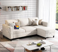 Grzyhem Sectional Sofas Couches for Living Room 78' L-Shaped Couch - Modern Linen Beige Sofa with Storage Ottoman USB for Apartments, Studios & Home Offices, Small Space
