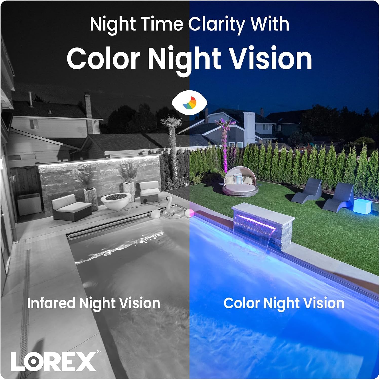 Lorex 4K 8MP IP Wired Metal Dome Outdoor/Indoor Security Camera - Smart Security Lighting, Smart Motion Detection, Deterrence Siren, Color Night Vision Booster, 2-Way Talk, IP67 Weatherproof (Black)