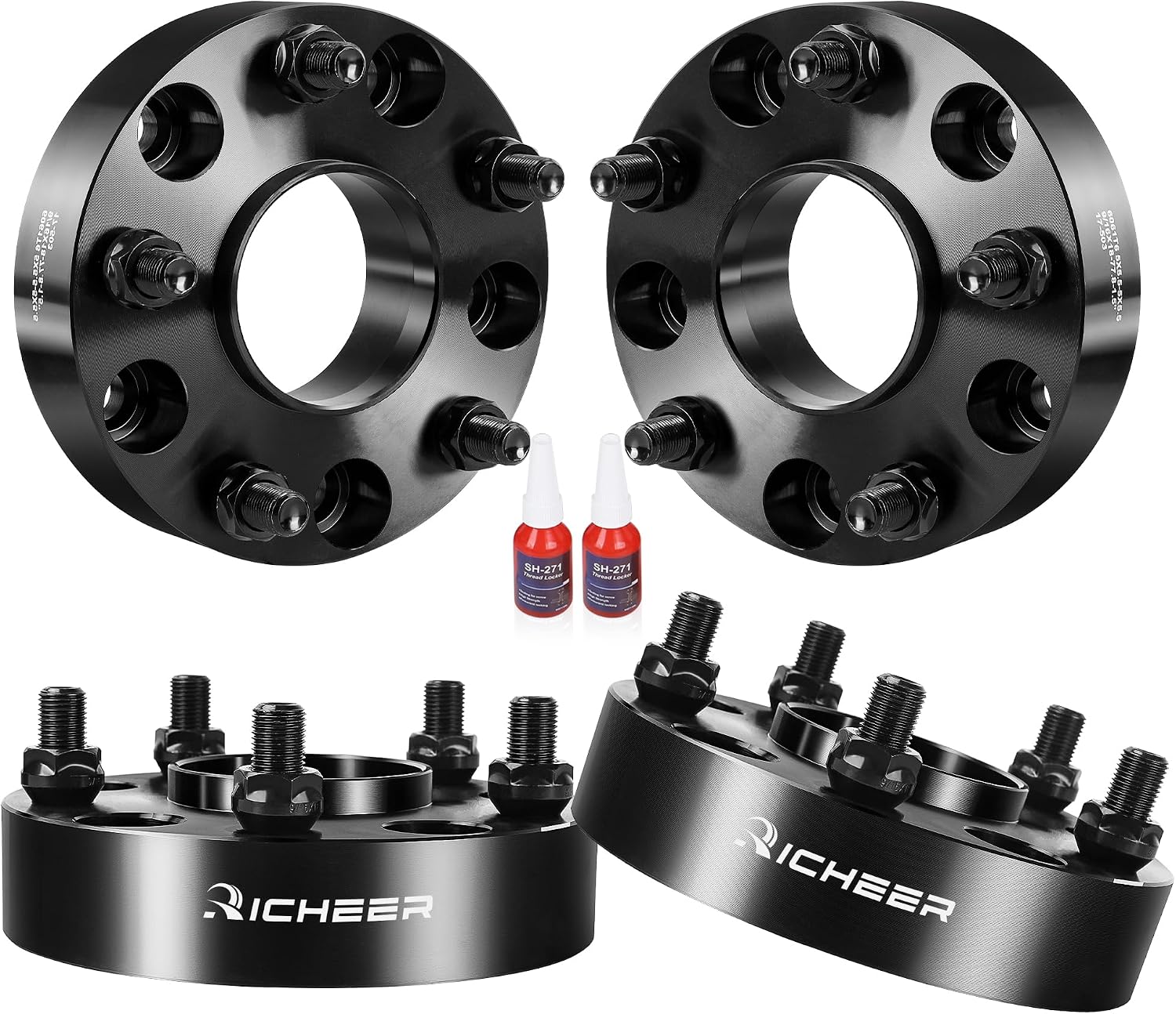 Richeer 5x5.5 Wheel Spacers for 2002-2011 Ram 1500 2006-2009 Aspen 2005-2011 Dakota 2004-2009 Durango, 4PCS 1.5' Hub Centric 5x139.7mm Forged Wheel Spacers with 9/16-18 Studs & 77.8mm Center Bore