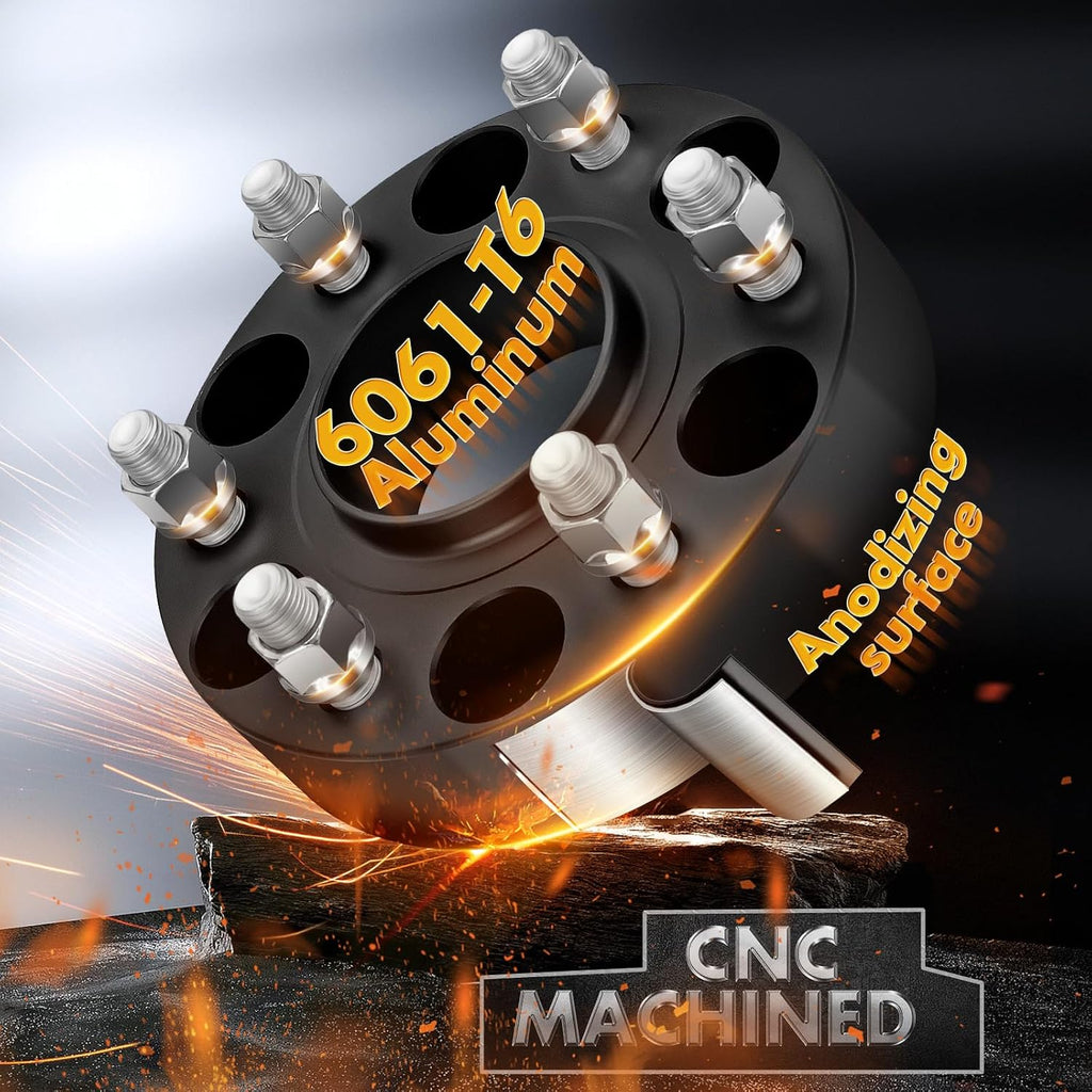 Dynofit 1.5' Wheel Spacers 6x5.5 for Silverado/Sierra, 78.1mm Bore, M14x1.5 Studs | 4-Pack 6x139.7 Forged Hubcentric Spacers for GMC Sierra/Yukon, Chevy Tahoe/Suburban, Cadillac Escalade 6-Lug GM Truck