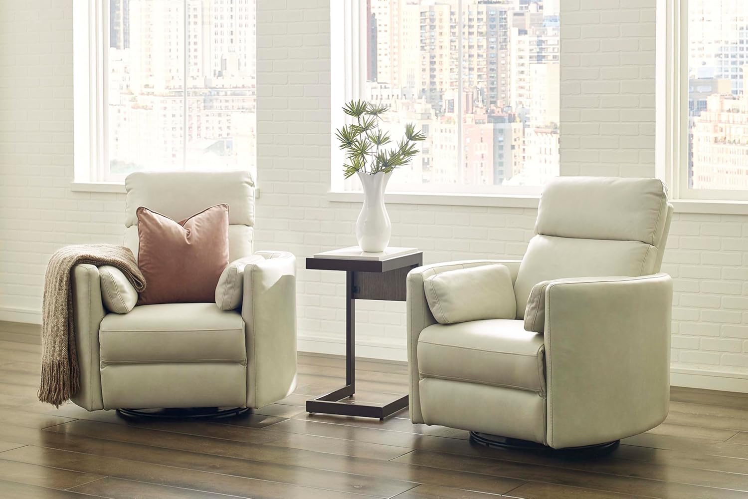 Parker Living Radius - Florence Ivory - Powered by Freemotion Cordless Power Swivel Glider Recliner