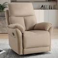 CANMOV Swivel Rocker Recliner, Manual Recliner with Overstuffed Cushion, Nursing Chairs for Living Room, Swivel Glider Recliners with Soft Backrest, Brown