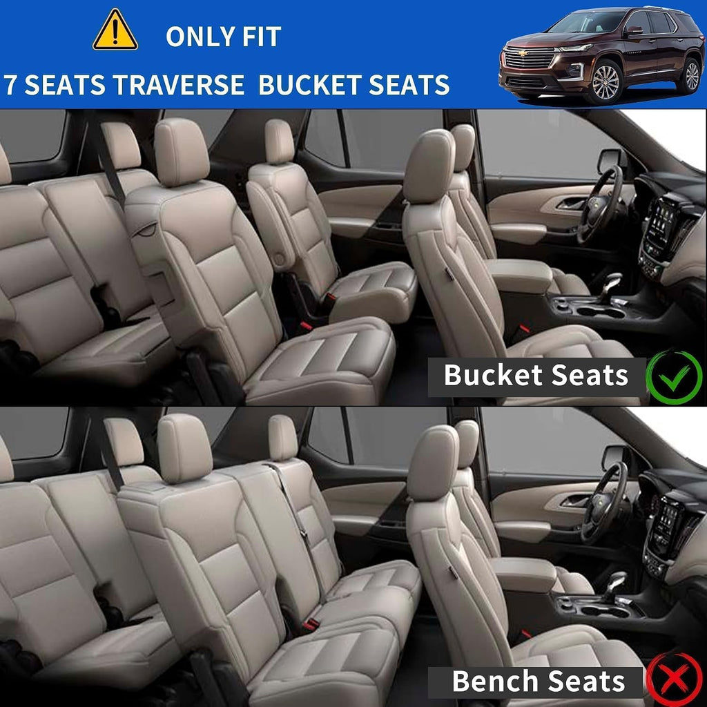 OEDRO Floor Mats Fit for 2018-2025 Chevrolet Traverse 7 Seats with 2nd Row Bucket Seats, Custom Fit All Weather Floor Mats Liners 3 Row & Cargo Liner Behind