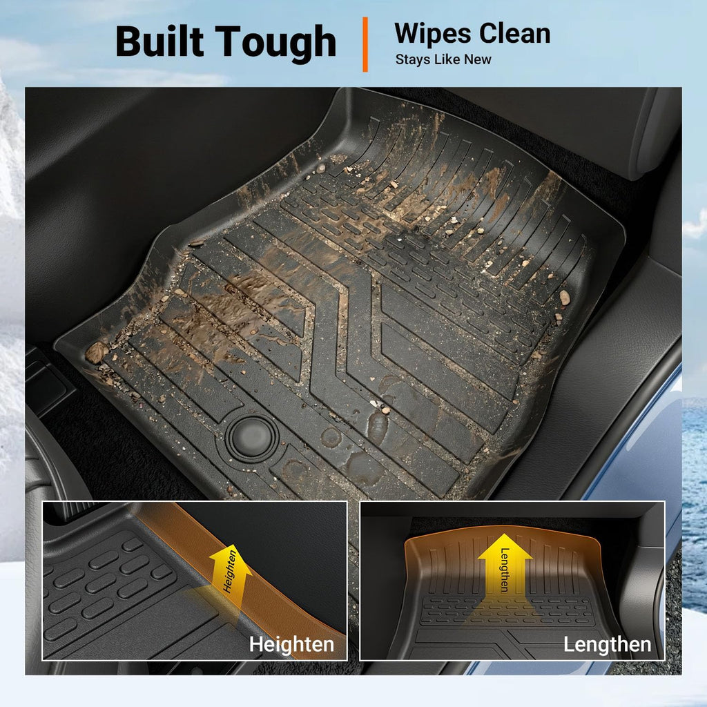 powoq 7 Seats Floor Mats Compatible with 2020-2026 Ford Explorer Cargo Mat Floor Liner Cargo Liner TPE Replacement for 2020-2026 Ford Explorer Accessories (Trunk Mat with Backrest Mat+Floor Mats)