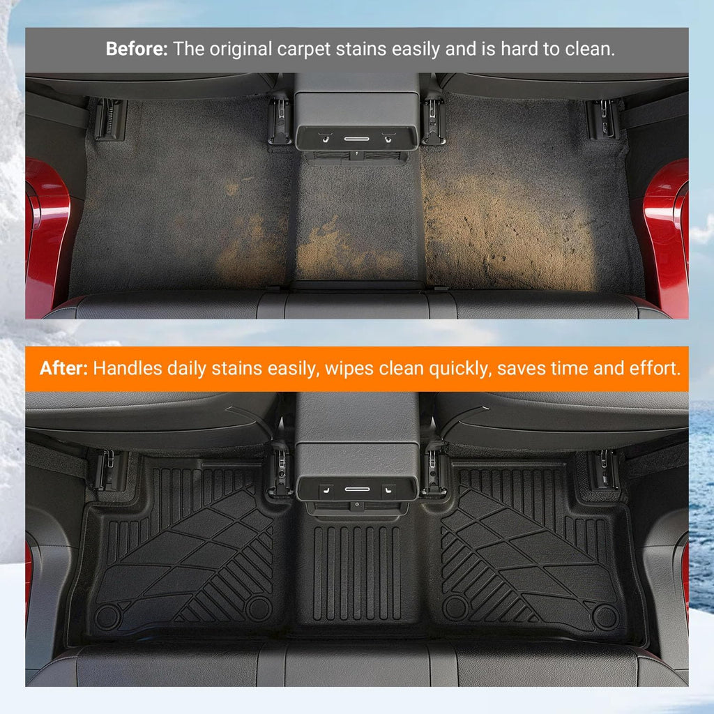 powoq Floor Mat Compatible with 2026 Toyota RAV4 Floor Liner (NOT for PHEV/Subwoofer) TPE Backrest Trunk Mat Replacement for 2026 Toyota RAV4 Accessories (Trunk Mat+Backrest Mat+Floor Mats)