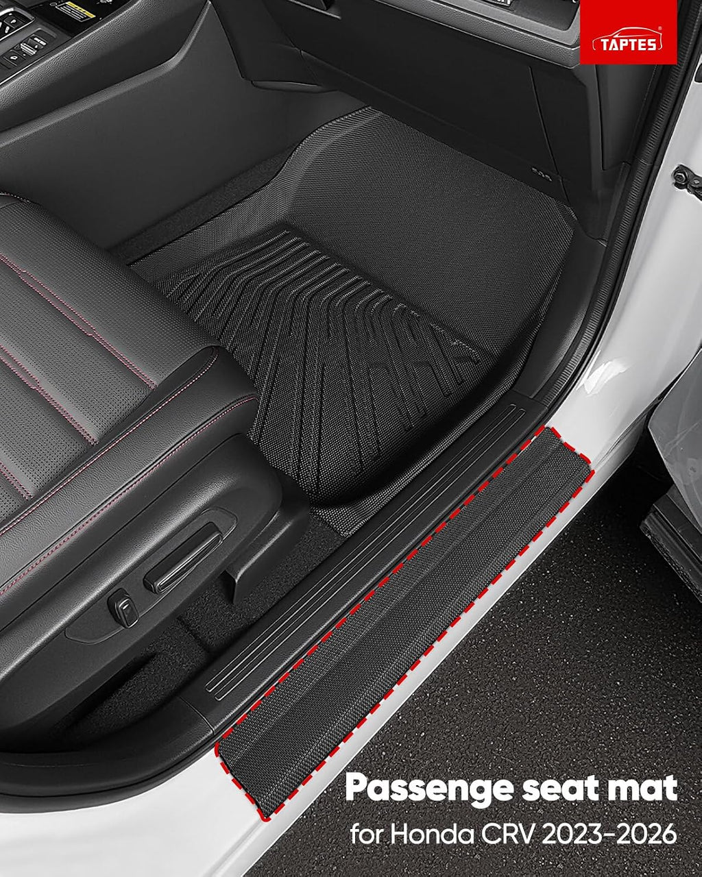 TAPTES All Weather Floor Mat for Honda CRV Hybrid Gas 2026 2025 2024 2023 | Full Set Car Liner Backrest Cargo Trunk & Door Sill Guards Covers | Rubber Carpet CR-V Interior Accessories 2023-2026