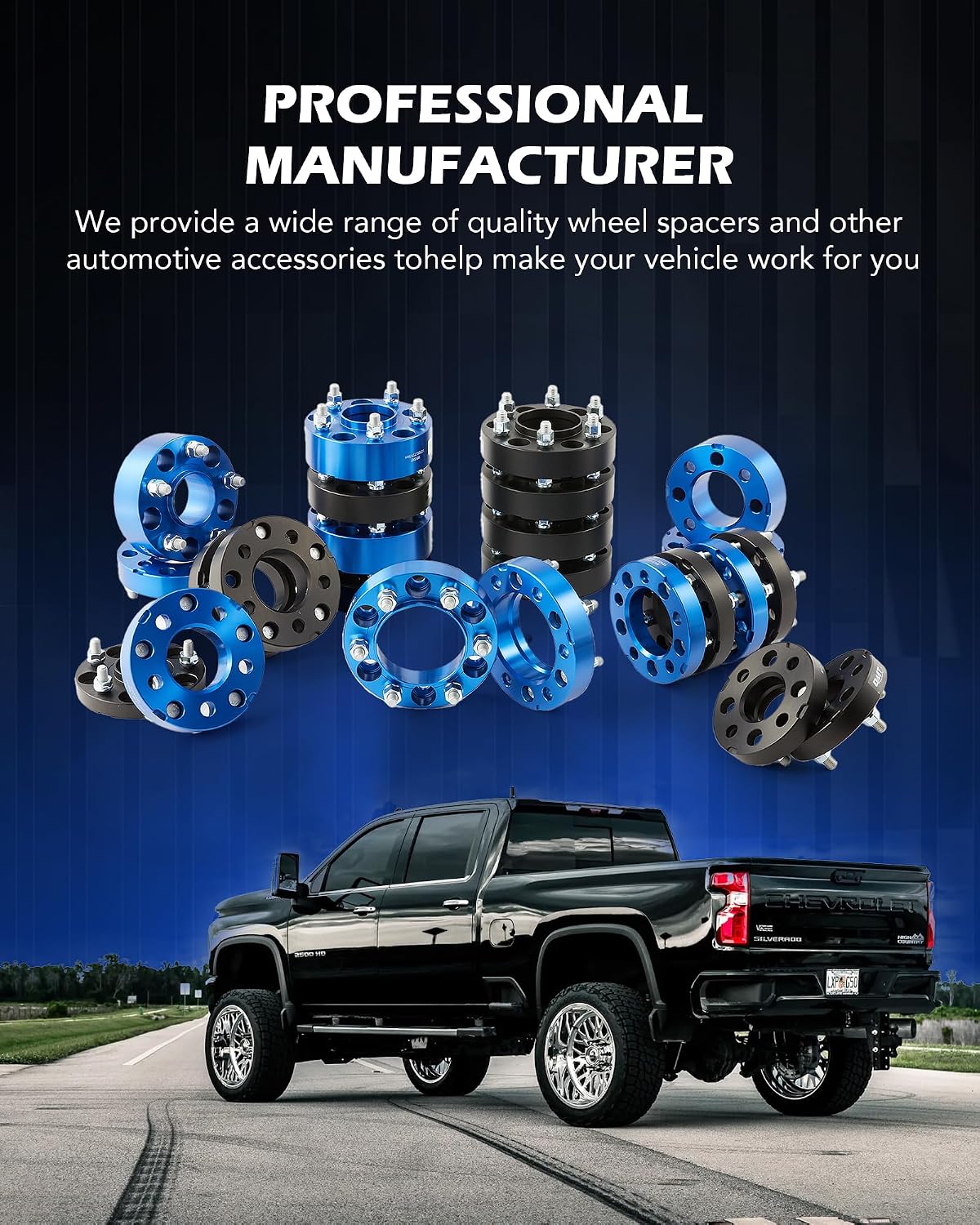 Orion Motor Tech 6x5.5 Wheel Spacers, 1.5 Inch Red Wheel Spacer Kit with M14x1.5 Studs Compatible with Chevy Silverado GMC Sierra 1500 Suburban Tahoe, Hub Centric 78.1mm Bore Wheel Spacer Kit, 4pc