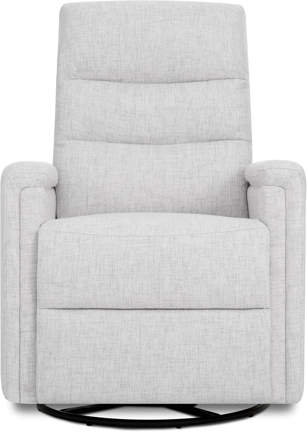 Evolur Peyton Manual Glider Recliner – Fog Grey, Rocking & 360° Swivel with Smooth Glide – GREENGUARD Gold & FSC Certified – Modern Nursery and Living Room Chair