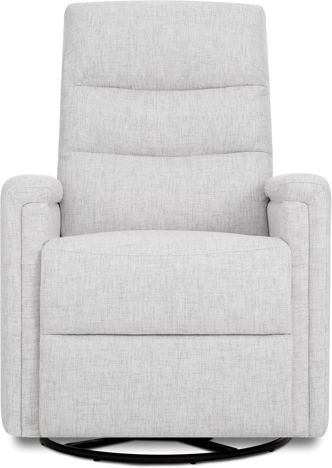 Evolur Peyton Manual Glider Recliner – Fog Grey, Rocking & 360° Swivel with Smooth Glide – GREENGUARD Gold & FSC Certified – Modern Nursery and Living Room Chair