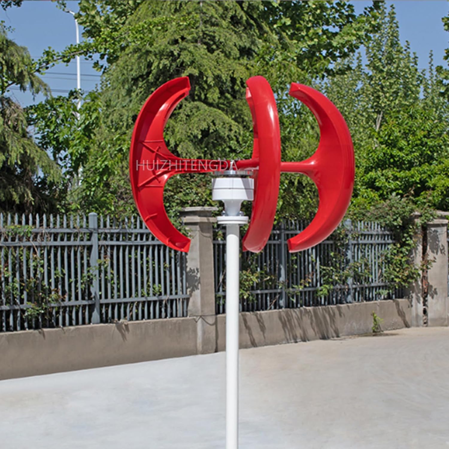 1000W Wind Turbine Generator,12V 24V 48V Three-Phase Vertical Windmill 5 Blades Energy Generator with Controller Suitable for Courtyard Lighting(Red)