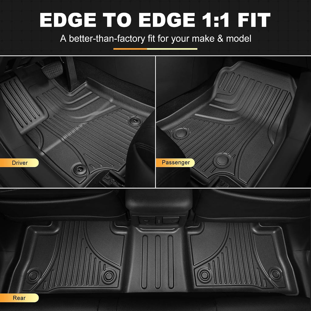 Floor Mats for Toyota Rav4 2019-2025 Hybrid & for Toyota Venza 2021-2025, All Weather TPE Floor Liners and Cargo Liner with Seat Back Mats Rav4 Accessories Cargo Mat