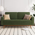 Vipbear 65.4' Loveseat Sofa Green Corduroy Couch, Mid-Century Modern Small Couches for Living Room, Bedroom, Office, Comfy Sofa with Spring Cushion, Solid Wood Frame, Tool-Free Assembly