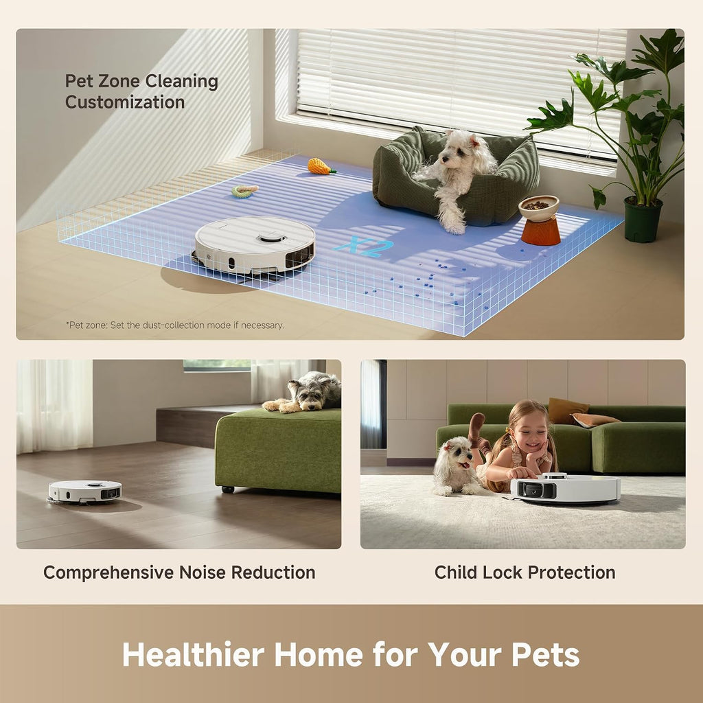 DREAME L40 Ultra Gen 2 Robot Vacuum Cleaner (White) and TriCut Brush