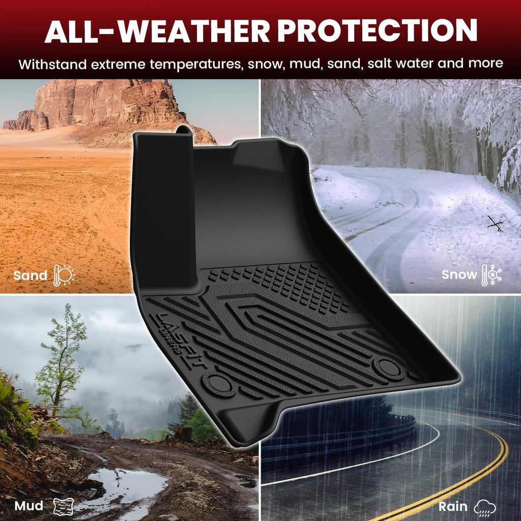 LASFIT Floor Mats & Cargo Liner with Backrest Mat for Chevy Traverse 2024-2026 (Only 8 Seats) & GMC Acadia 2024-2026 (Only 8 Seats), All Weather TPE Custom Fit Car Floor Liners Full Seat, Black