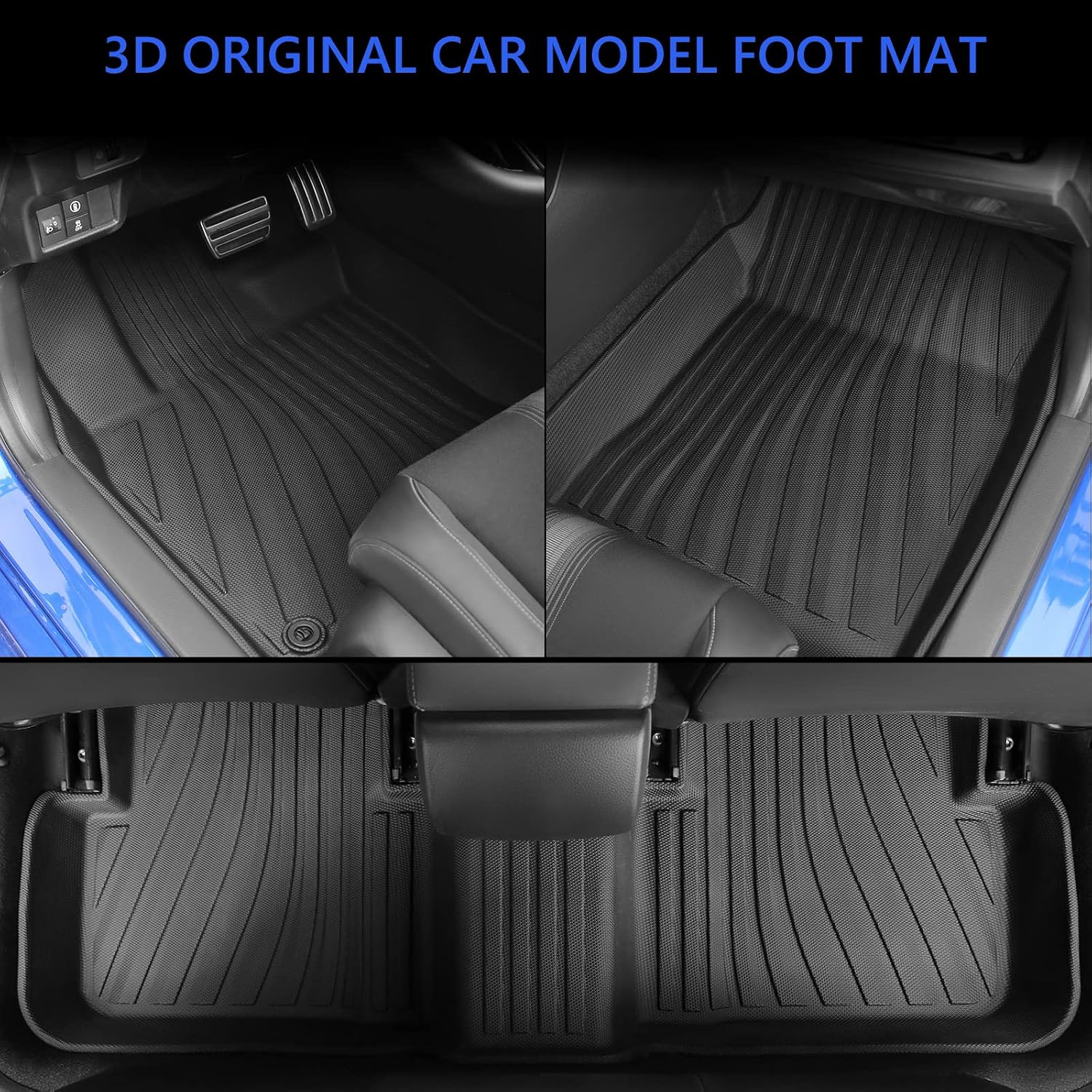 powoq Floor Mats Compatible with 2022-2026 Honda Civic Sedan Trunk Mat Cargo Liner Back Seat Protector TPE Replacement for 2022-2024 2025 2026 Honda Civic Sedan Accessories (Trunk Mat+Floor mats)