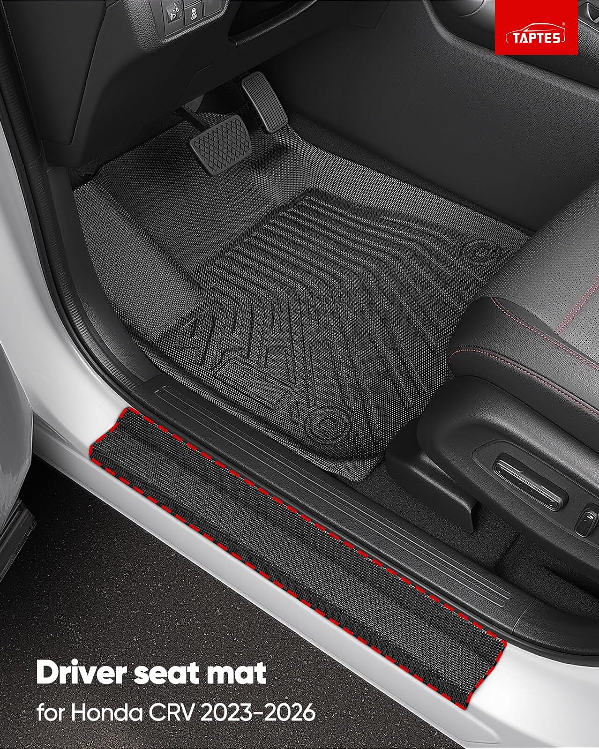 TAPTES All Weather Floor Mat for Honda CRV Hybrid Gas 2026 2025 2024 2023 | Full Set Car Liner Backrest Cargo Trunk & Door Sill Guards Covers | Rubber Carpet CR-V Interior Accessories 2023-2026