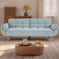 73.9' Futon Couch Bed for Office& Apartment, Convertible Futon Sofa Bed, Comfy Love Seat Sleeper with Adjustable Backrest, Small Couches for Small Spaces, Living Room, Bedroom (Light Grey)