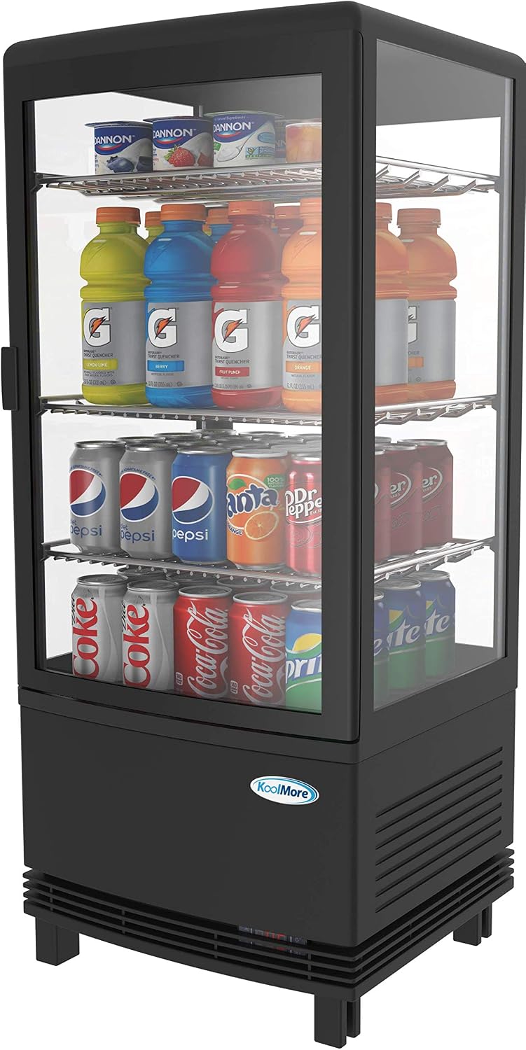 KoolMore CDCU-3C-BK Display Refrigerator, Black, 3cubic feet
