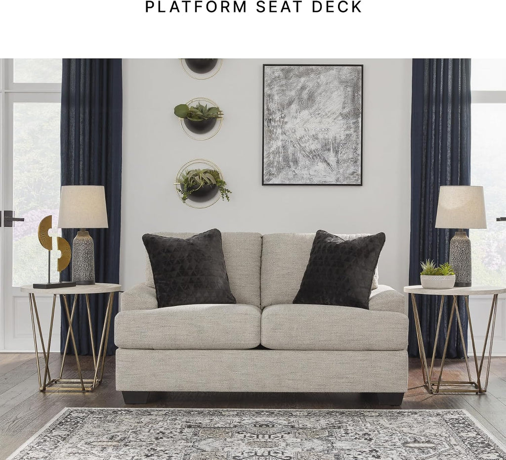 Signature Design by Ashley Vayda Contemporary Loveseat for Living Room, Beige