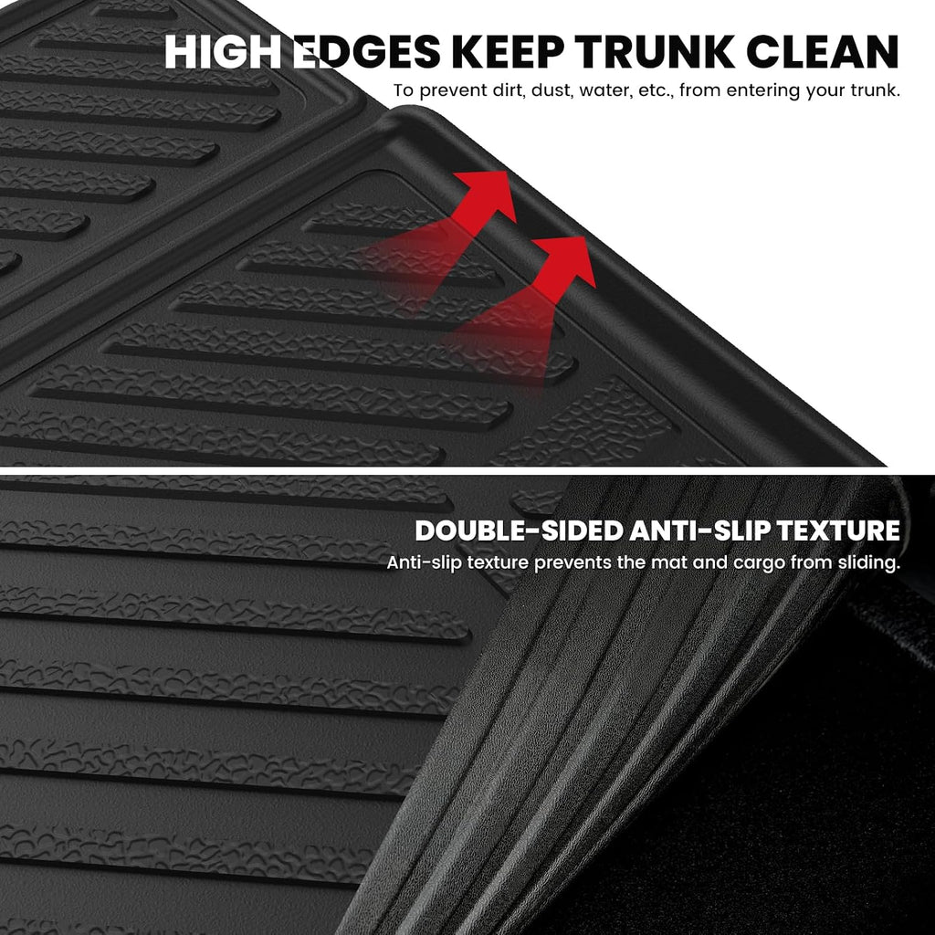 LASFIT Trunk Mat with 3rd Row Backrest Mat 2021-2026 for Chevrolet Chevy Suburban/GMC Yukon XL (Only Yukon XL, Not Fit Yukon)/Cadillac Escalade ESV (Only Escalade ESV, Not Fit Escalade)