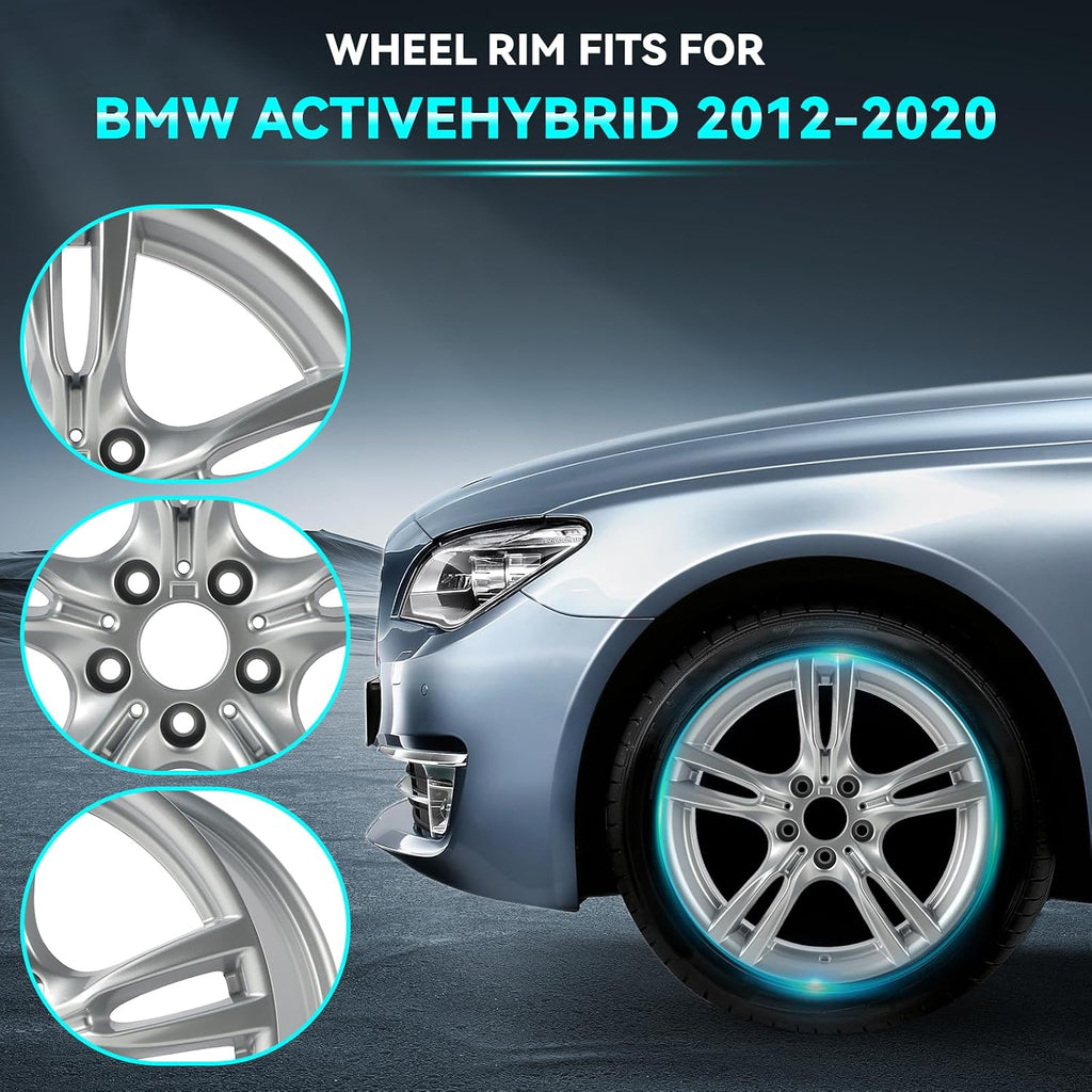 New 18 Inch 18x8.5 Inch Premium Aluminum Alloy Rear Wheel Rim Fits for BMW 3 & 4 Series Activehybrid 2012 2013 2014 2015 2016 2017 2018 2019 2020, 36117845881 Direct Fit OE Stock Specs