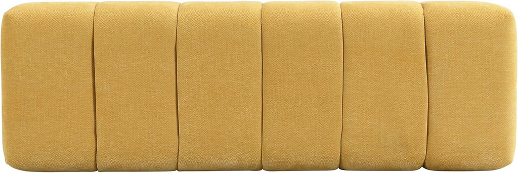 Christopher Knight Home Manila 50' Chenille Fabric Dining Bench for 2 People, Upholstery Ottoman Bench, End of Bed Footstool, Living Room Sofa Extra Seat/Footrest, No Assembly Needed, Mustard Yellow