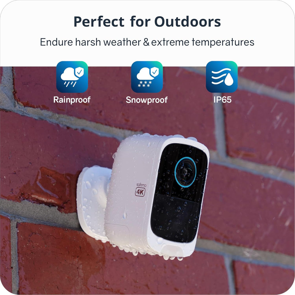 4K Security Cameras Wireless Outdoor/Indoor, Battery Cameras for Home Security, No Monthly Fees, 32G Local Storage, Advanced AI, Color Night Vision, 2-Way Audio, Waterproof, 2.4Ghz WiFi