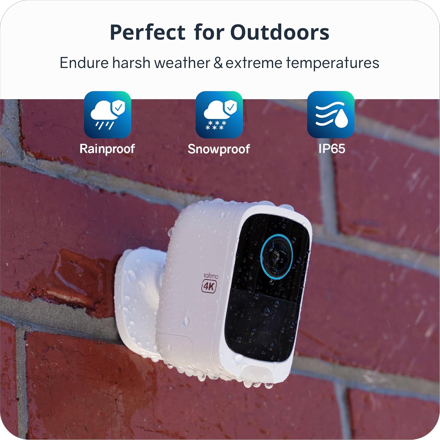4K Security Cameras Wireless Outdoor/Indoor, Battery Cameras for Home Security, No Monthly Fees, 32G Local Storage, Advanced AI, Color Night Vision, 2-Way Audio, Waterproof, 2.4Ghz WiFi