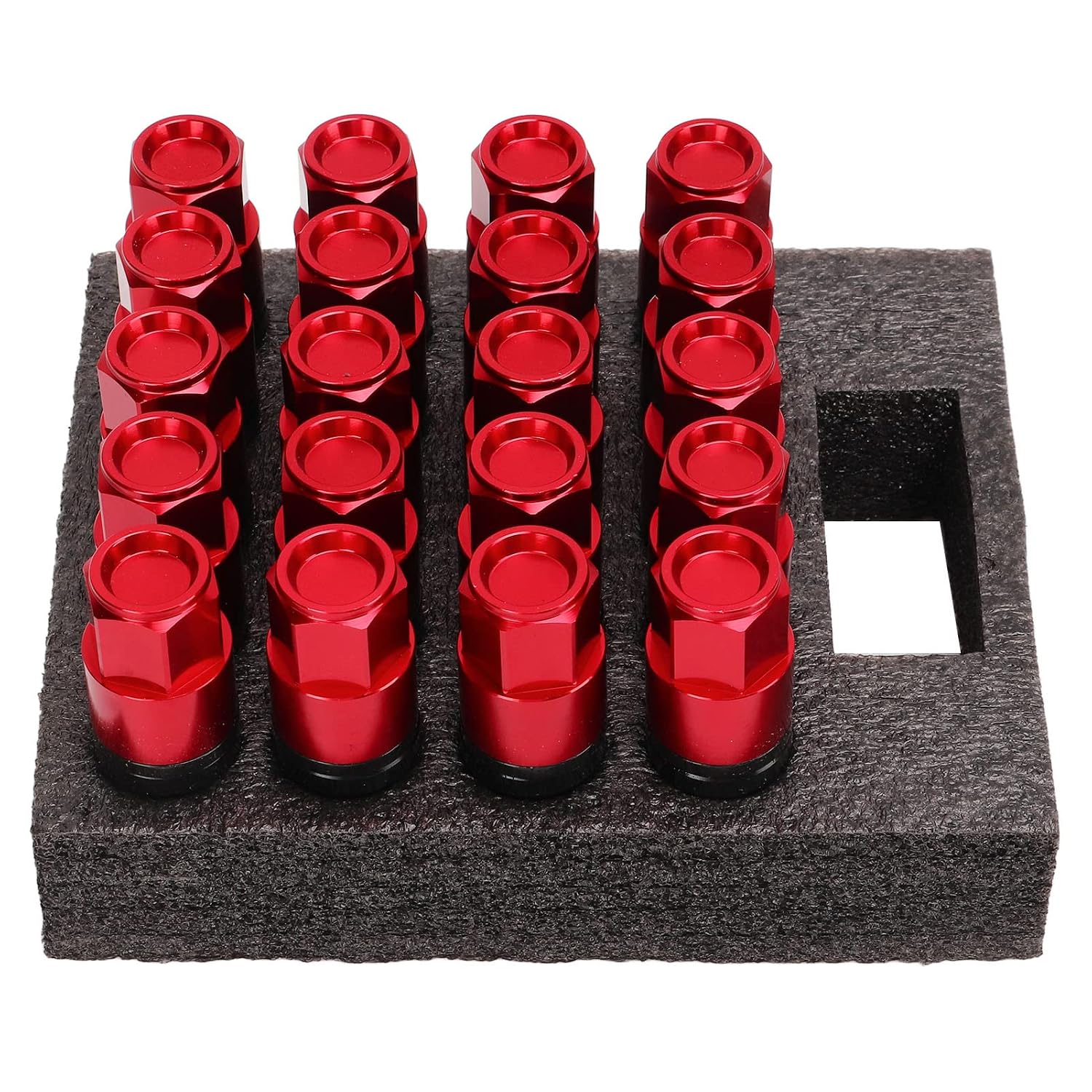 Brilluxa Wheel Bolts, M14x1.5 Lug Bolts Wheel Lug Screws 20PCS Cone Seat Tapered Red, Replacement Fastener Set for Aftermarket Alloy Wheels Car Tire Installation